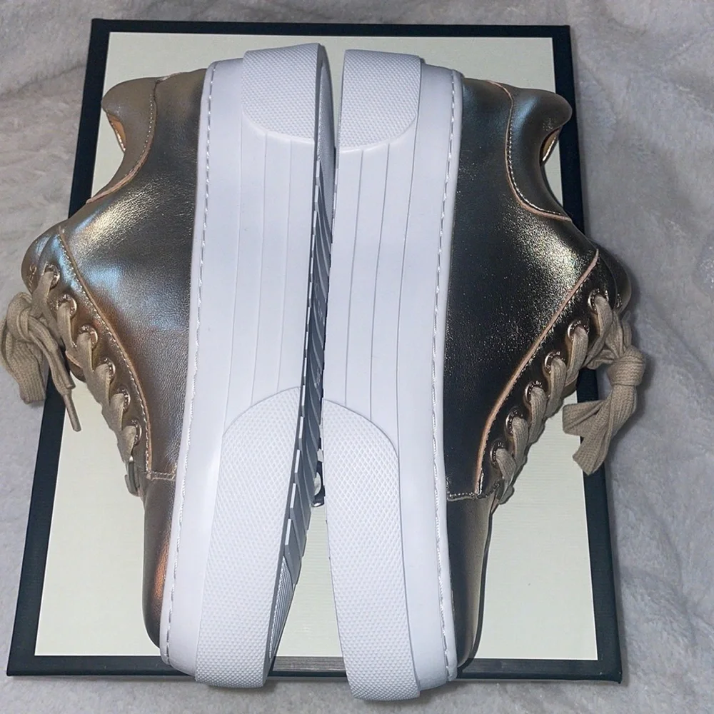 NWT J/SLIDES AMANDA Gold Leather - Picture 13 of 15